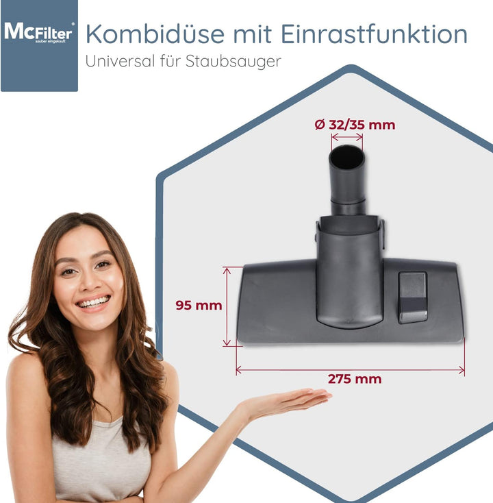 McFilter I Staubsaugerdüse Universal Staubsauger Bodendüse geeignet für Miele AEG Siemens Bosch Kärc