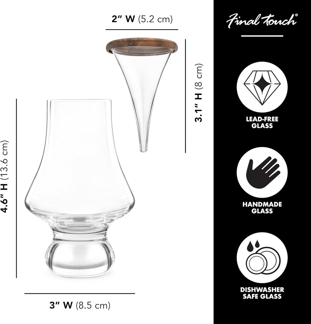 Final Touch Whiskey-Tropfen-Set, Wassertropfen und Glas