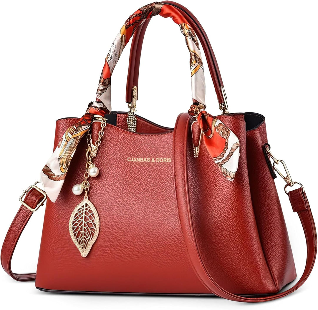 DORRISO Elegant Damen Handtasche Grosse Kapazität Schultertasche mit Einzigartigem Anhänger Umhänget