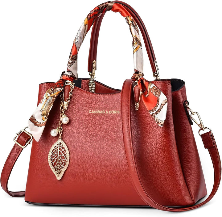 DORRISO Elegant Damen Handtasche Grosse Kapazität Schultertasche mit Einzigartigem Anhänger Umhänget
