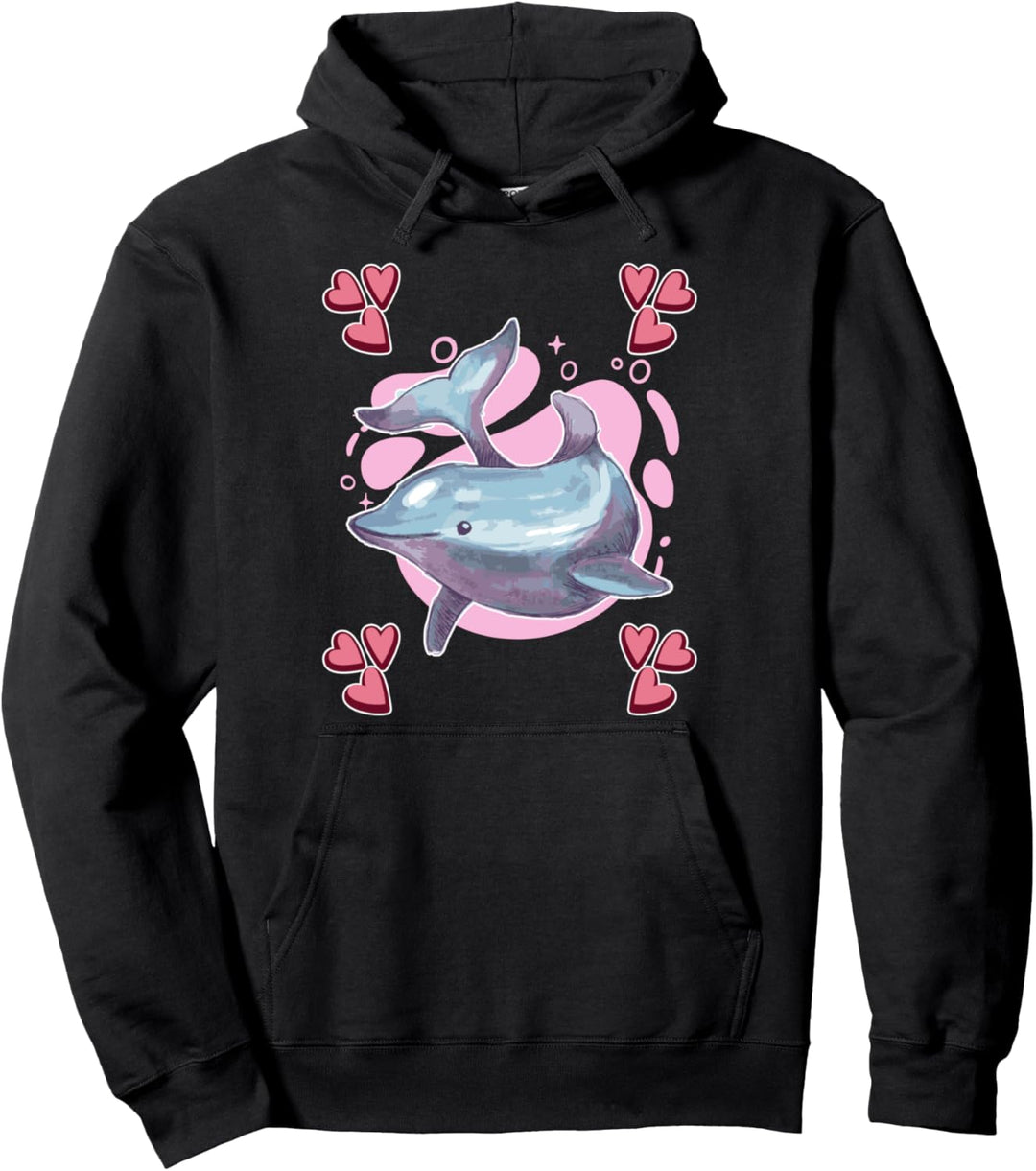 Damen Delfin Zeichnung Mädchen Delfin Pullover Hoodie