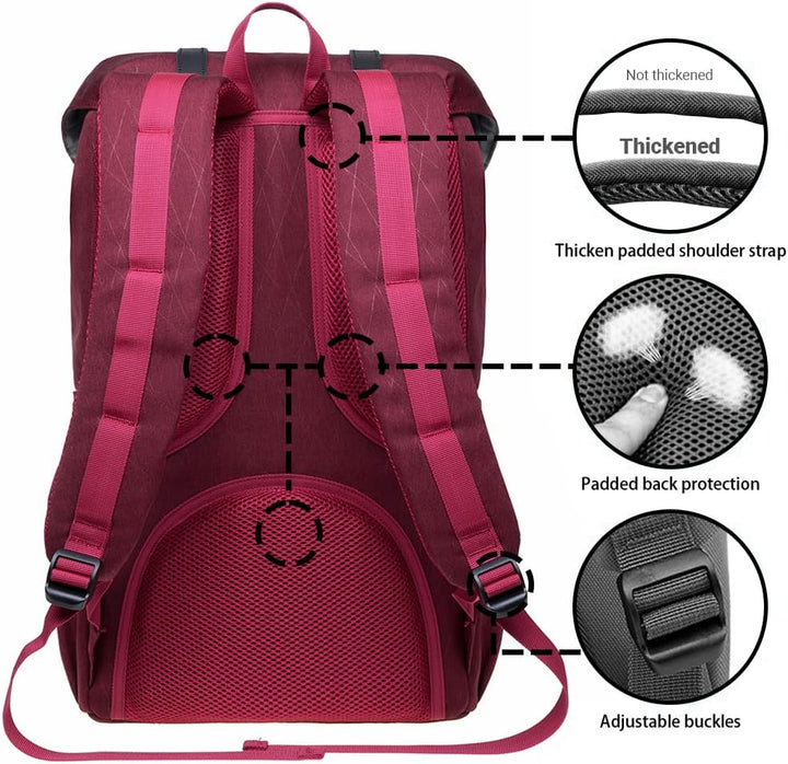 KAUKKO Rucksack Damen Herren Daypack mit Laptopfach für 14 Zoll Notebook für Freizeit Job Uni Reisen