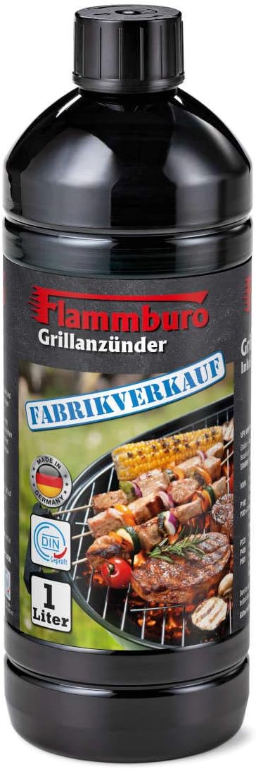 FLAMMBURO (6 Liter) Grillanzünder 1000 ml direkt vom Deutschen Hersteller, Flüssiganzünder 1L, Anzün