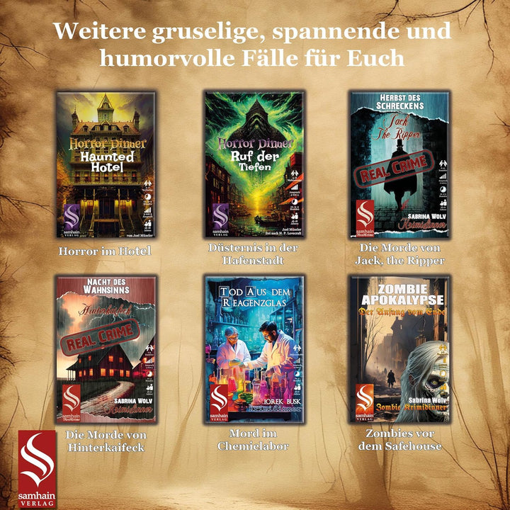 HORRORDINNER - Haunted Hotel - Krimidinner für 1-7 Spieler, Ab 18 Jahren, 3 Stunden Spielzeit, Schwa