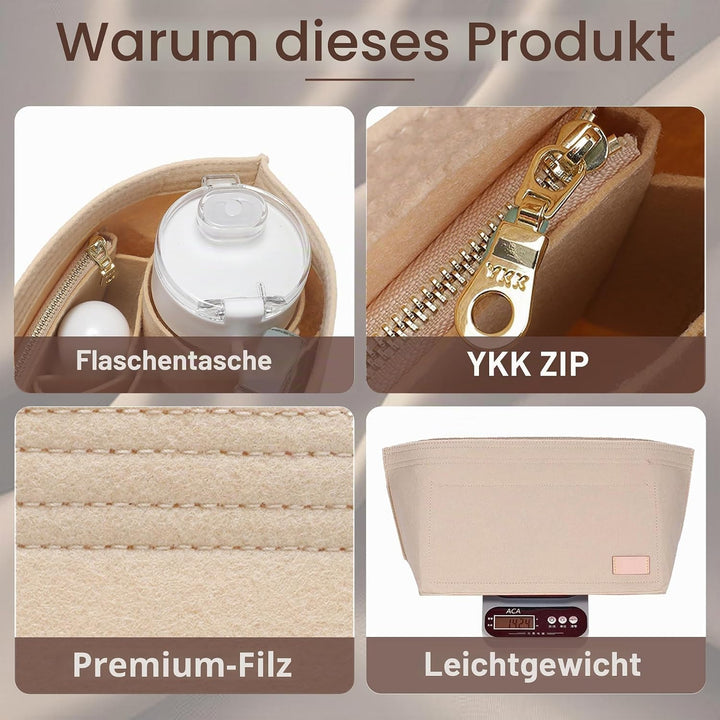 Doxo Geldbörsen-Organizer-Einsatz für Handtaschen und Tragetaschen, Filztasche, passend für Speedy u