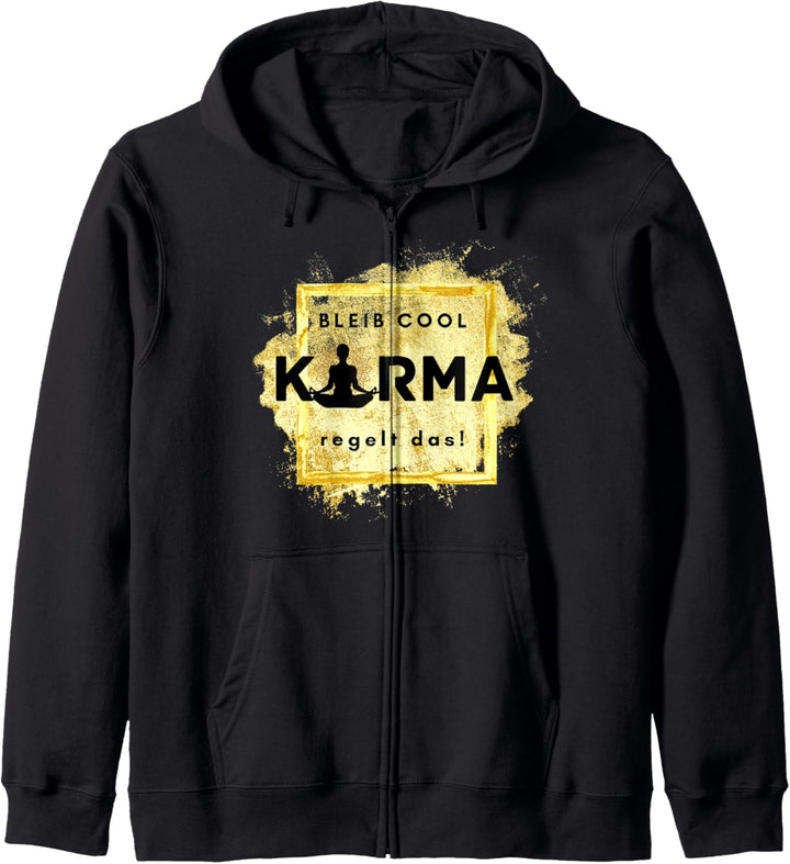 Karma in Gold Lustiger Spruch Kapuzenjacke