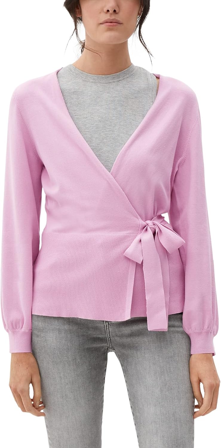 s.Oliver Damen Gestrickter Wickelcardigan 34 Lilac/Pink 4082, 34 Lilac/Pink 4082