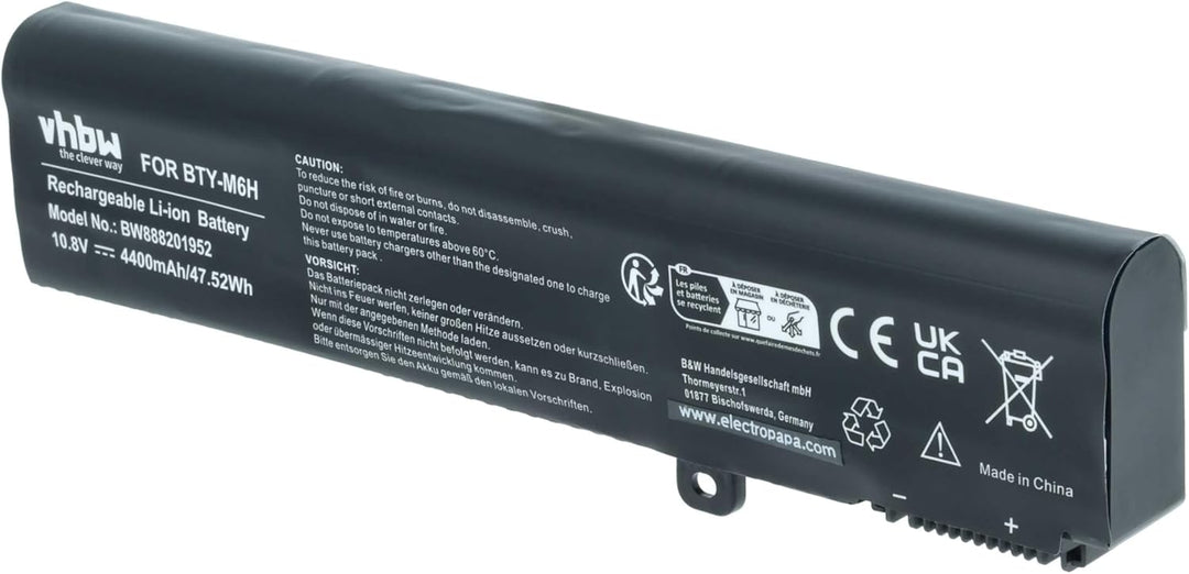 vhbw Akku kompatibel mit MSI GP72VR-6RF, GP72VR-6RFAC16H21, GP72VR-7RF, GP72VR-7RF-267 Notebook (440
