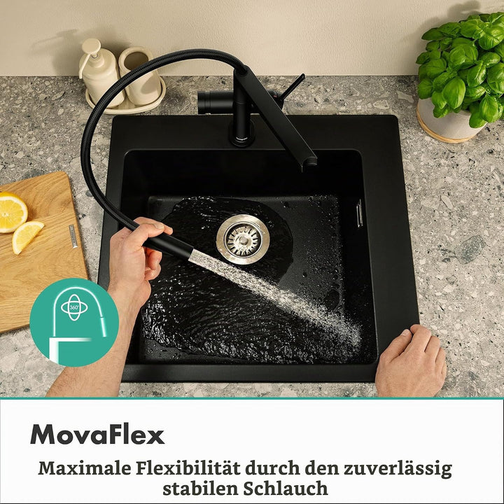hansgrohe Talis Select M54 PowderSpray Küchenarmatur mit flexiblem Auslauf und Brause, SemiPro, 3 St