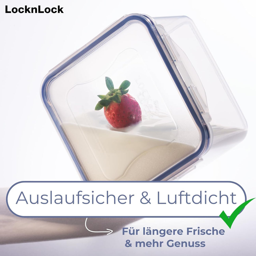 LocknLock PP Classic Vorratsdose mit Gitter, 3,6 L, 301 x 188 x 94 mm, 100 % luft- und wasserdicht,