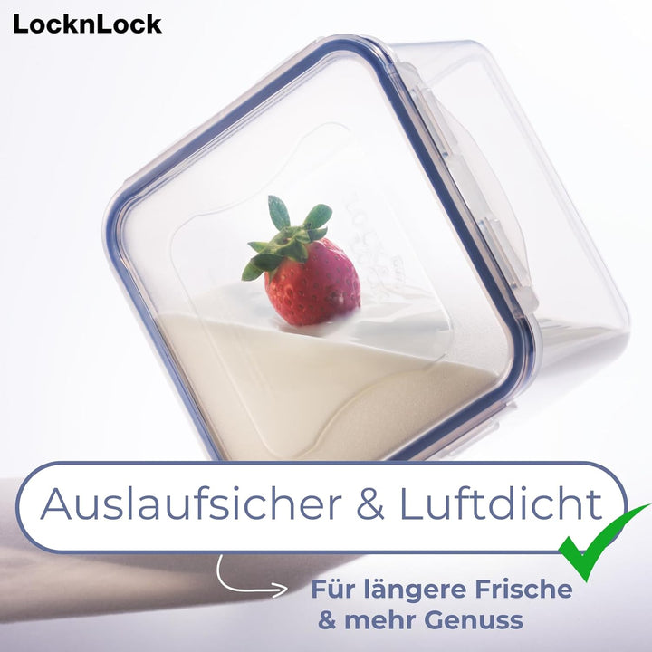 LocknLock PP Classic Vorratsdose mit Gitter, 3,6 L, 301 x 188 x 94 mm, 100 % luft- und wasserdicht,