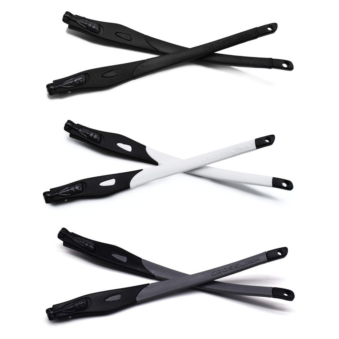 HKUCO Ersatzgläser Beine für Oakley Crosslink Brillengestell Schwarz/Weiss/Grau, Schwarz/Weiss/Grau