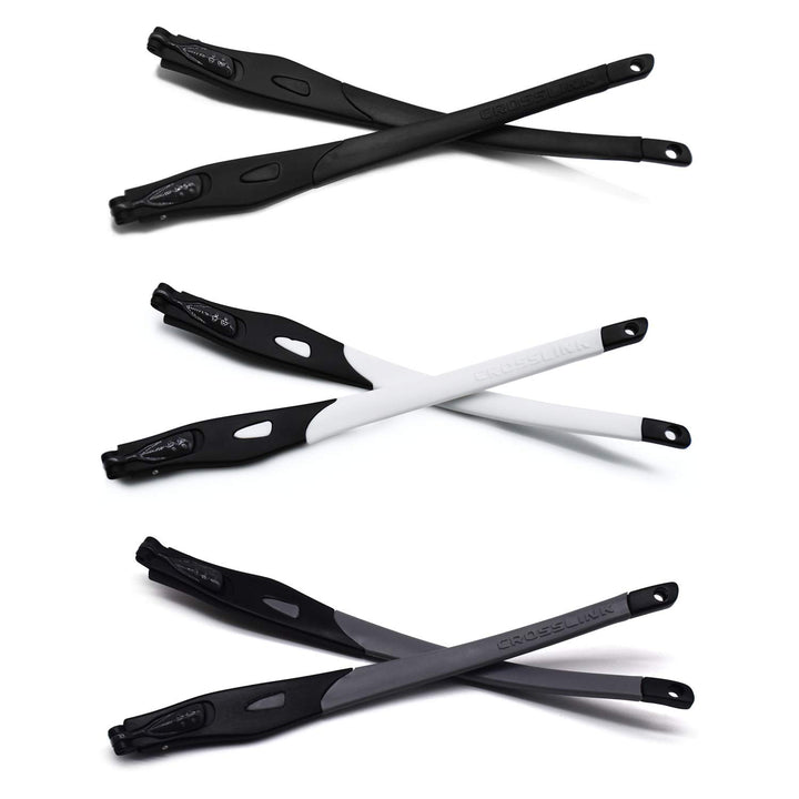 HKUCO Ersatzgläser Beine für Oakley Crosslink Brillengestell Schwarz/Weiss/Grau, Schwarz/Weiss/Grau