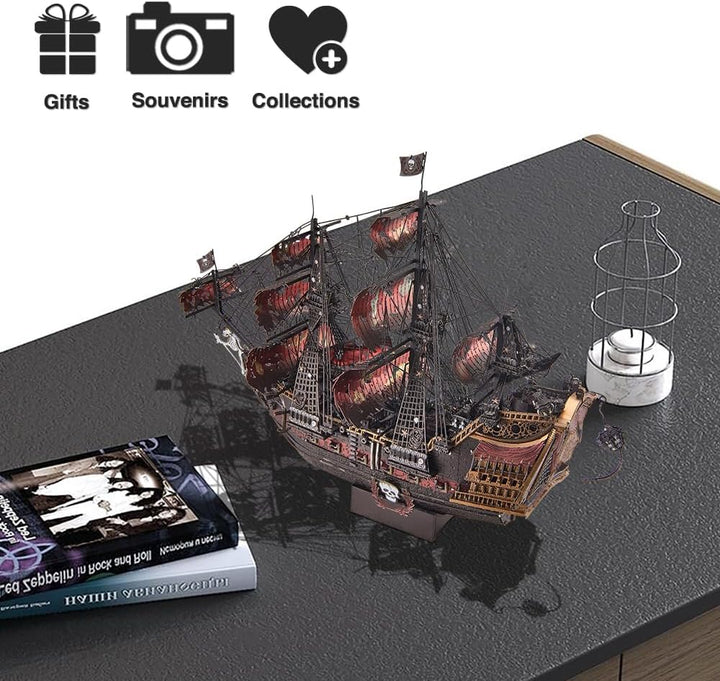 Piececool 3D Puzzle Metall Piratenschiff Queen Anne's Revenge, 3D Metall Puzzle Segelboot Schiffsset
