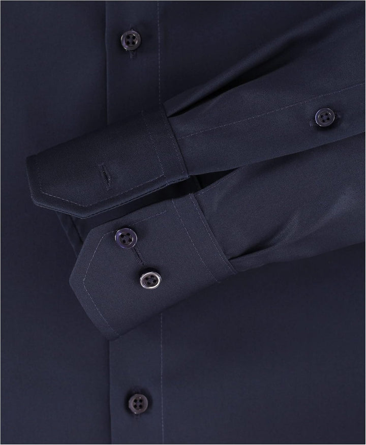 Venti Herren Twill Hemd unifarben extra Langer Arm 72cm Modern Fit 40 Dunkelblau, 40 Dunkelblau