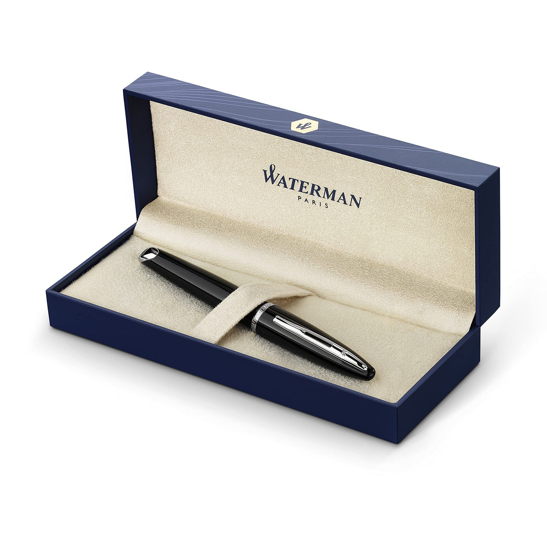 Waterman Carène Black Sea Füller | hochglänzend Schwarz mit Palladiumzierteilen | Füllfederhalter mi