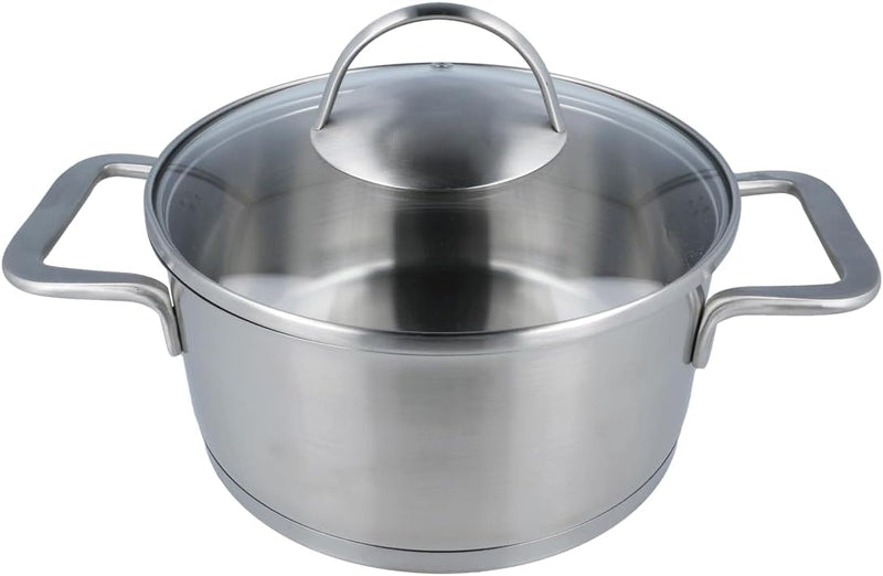 EUROHOME Kochtopf 2,9L - Kasserolle mit handlichem Griff - Edelstahltopf induktionsgeeignet - Fleisc