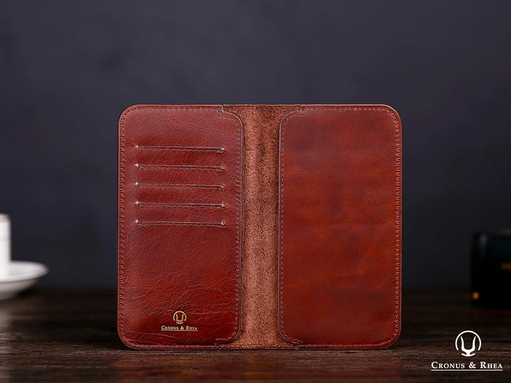 Cronus &amp; Rhea - Smartphone Geldbörse aus Leder - Modell: Cerberus - Mit Geschenkbox - Geldbeutel Hül