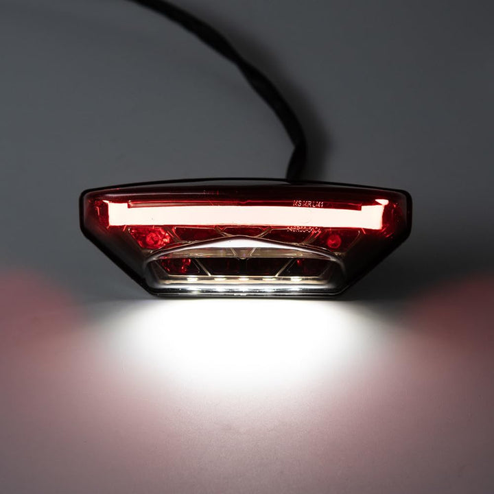 evomosa Motorrad Rücklicht LED rot Bremsleuchte hinten Kennzeichenleuchte Tagfahrlicht Universal für