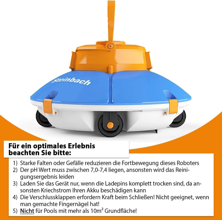 Steinbach Poolrunner Battery Basic 2.0, für Pools bis 10 m² Grundfläche, vollautomatisch, kabelllos,