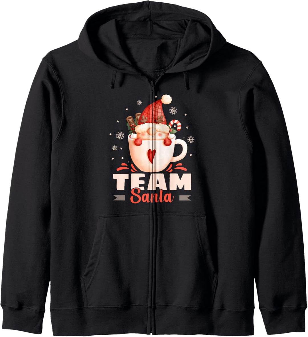 Weihnachts-Wichtel in einer Tasse, Team Santa, Gnom Kapuzenjacke