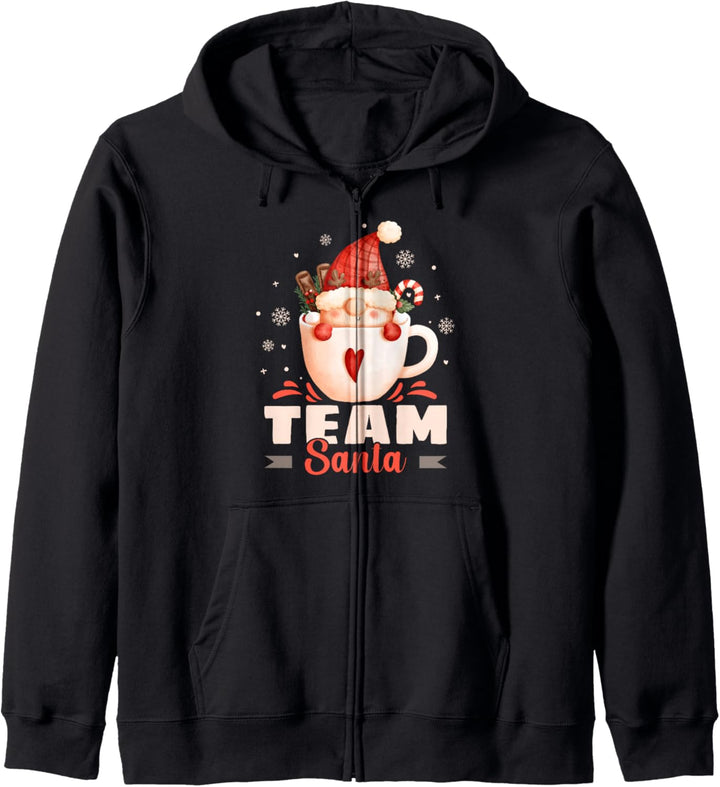 Weihnachts-Wichtel in einer Tasse, Team Santa, Gnom Kapuzenjacke