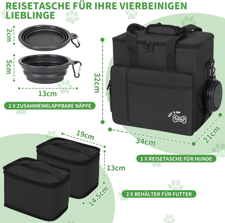 OUUTMEE 25L Hunde Leckerlitasche mit Schulterriemen Futterbeutel Hund Ldeal für Wochenendausflüge Hu