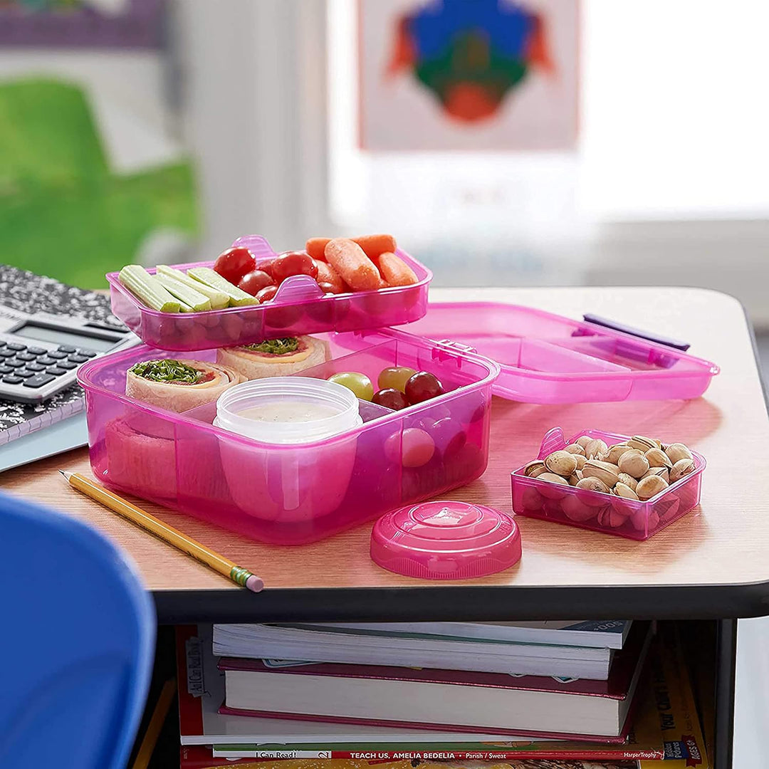 Sistema Bento Box TO GO Brotdose Kinder mit Fächern | 1,25 L Lunchbox mit auslaufsicherem Joghurt-/F