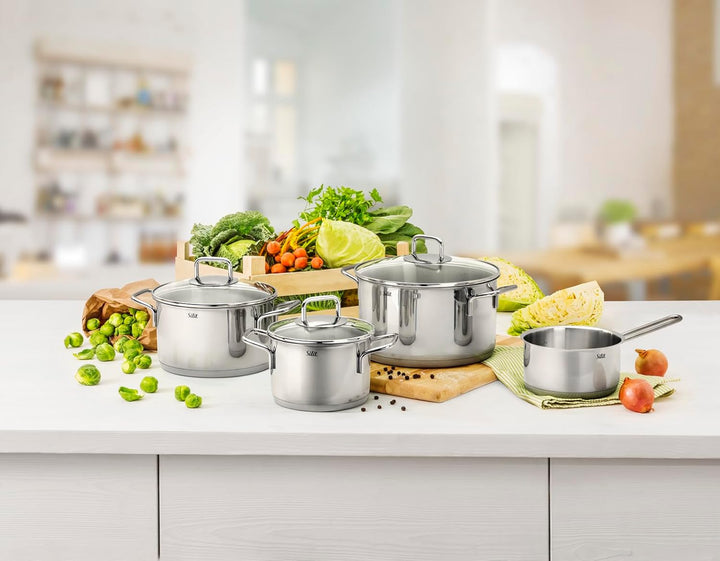 Silit Extra Cook Mini-Bratentopf 12 cm mit Glasdeckel, Innenskalierung, breiter Schüttrand, qualitat