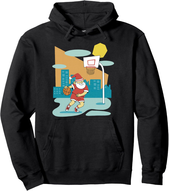 Basketball spielen Weihnachten Sport Santa Claus Native Pullover Hoodie
