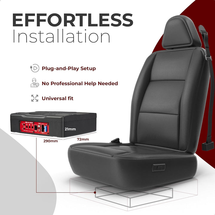 Caliber BC120US Auto-Subwoofer aktiv 500W - Schwarz - 21 x 29 x 7.2 cm - Unterseat - Woofer - 20 cm