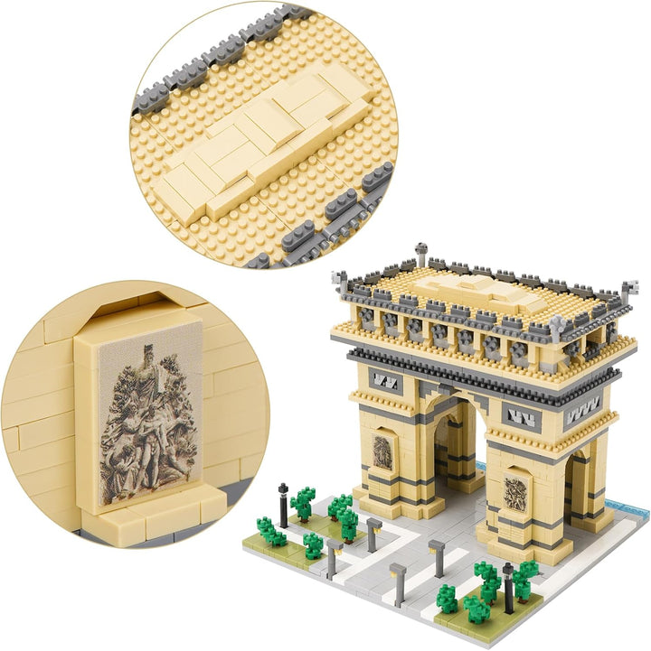 LULUFUN Baustein-Set, Arc De Triomphe Architecture Model Blocks Kit, Sammelmodell-Sets zum Bauen, Sp