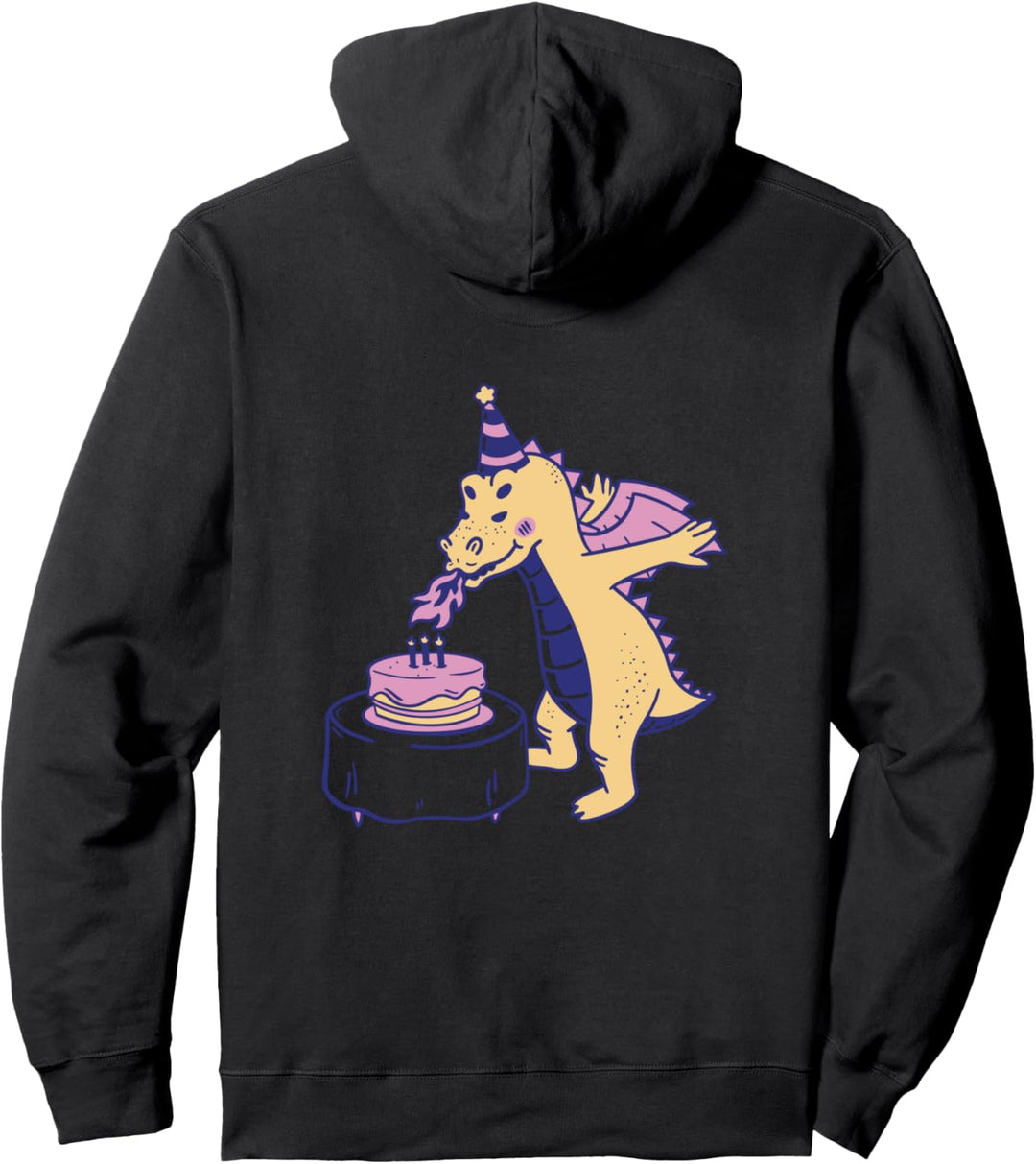 Drache Dino Torte Kuchen Drei 3. Kinder Geburtstag Pullover Hoodie