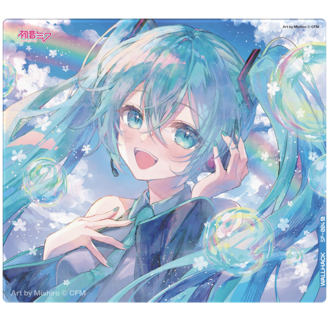 Wallhack x Hatsune Miku Glas Gaming-Mauspad – Kollaborationsedition SP-004 | Sommer-Miku-Design | Pr