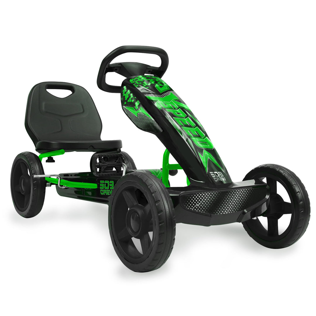509 Crew XSpeed Pedal Go Kart, Pedal Car, Ride On, Sporty Graphics on The Front Fairing, Adjustable