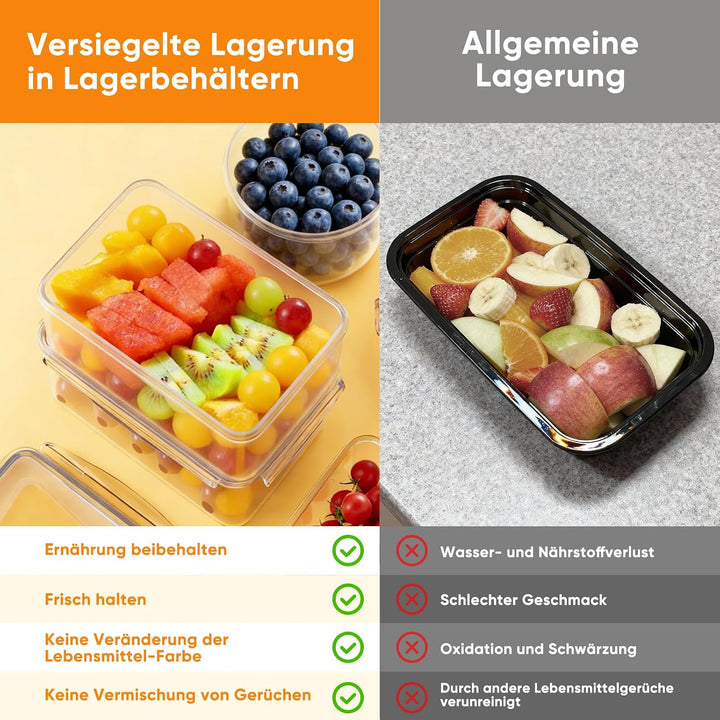 Dayacoco 52er Frischhaltedosen mit Deckel, BPA-frei, mikrowellengeeignet | 26 Behälter + Deckel. BPA
