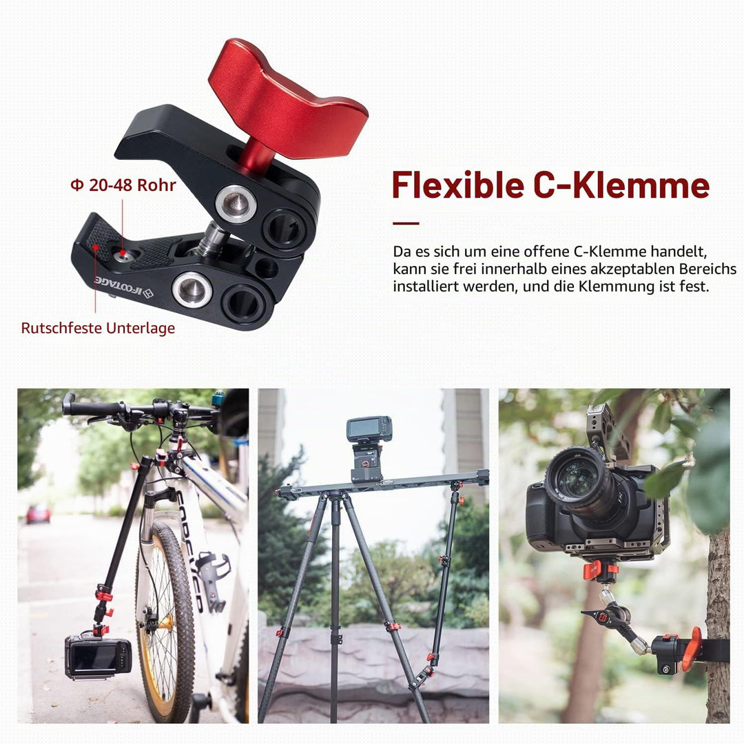 IFOOTAGE PC-01 Long Magic Arm Large Klemmen,Aluminiumlegierung Metal Super C Clamp für DSLR Monitor,