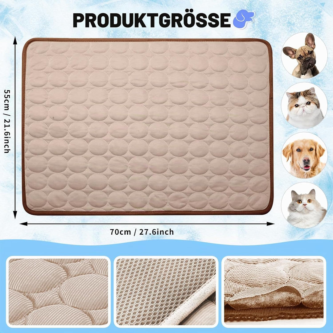 Kühlmatte Hunde, 70×55 cm Pet Cooling Mat, Kühldecke für Tiere, Abwischbar, Robust, Kühlmatte für Hu