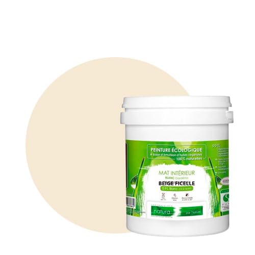 BOX DECO COULEURS Natura Wandfarbe Natur ökologisch Matt Innen Innen - 1L Beige Schnur Beige.