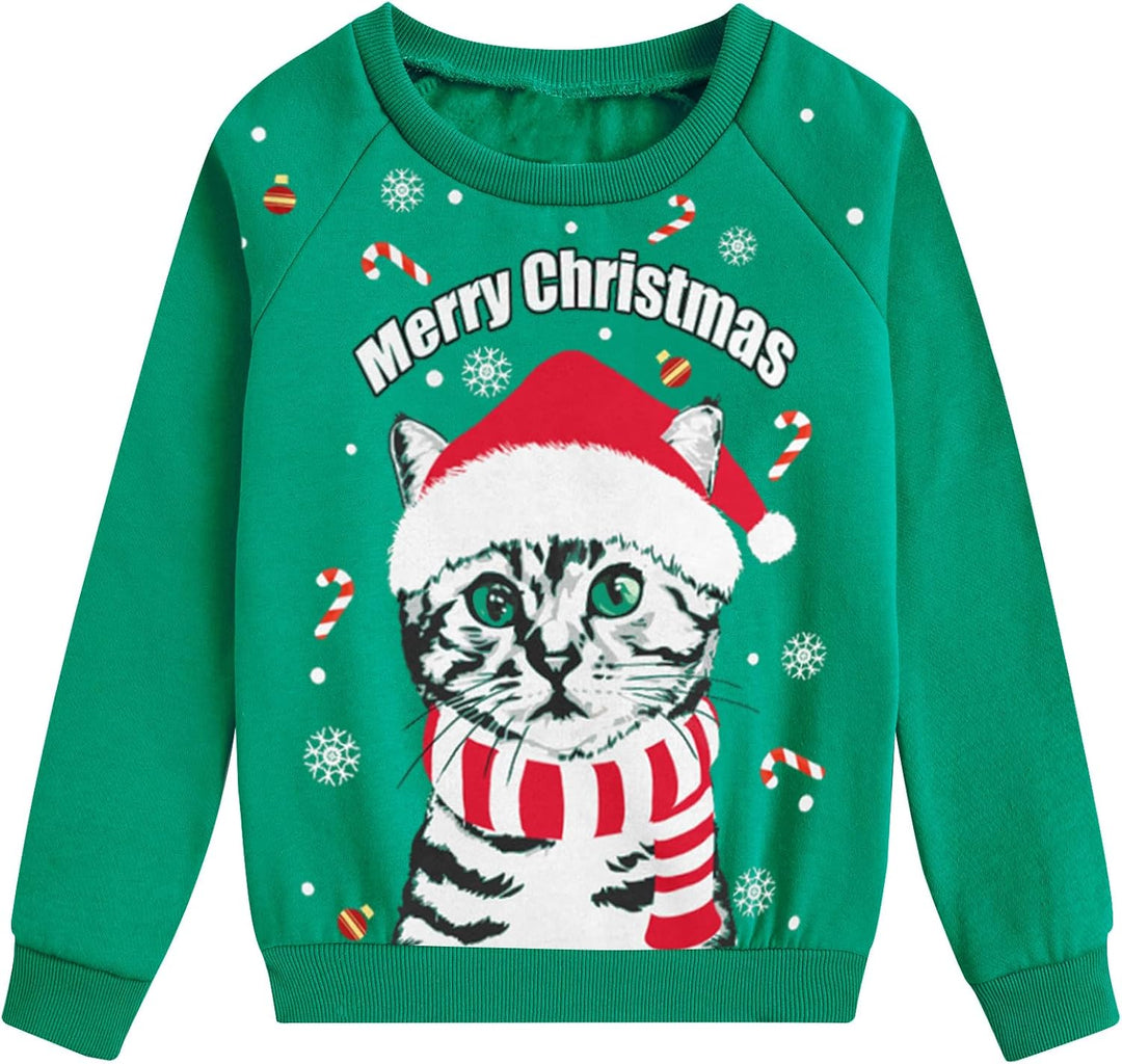 SFreeBo Kinder Weihnachts Sweatshirt Mädchen-Pullover Winter Langarm T-Shirt Oberteil Unisex Jungen