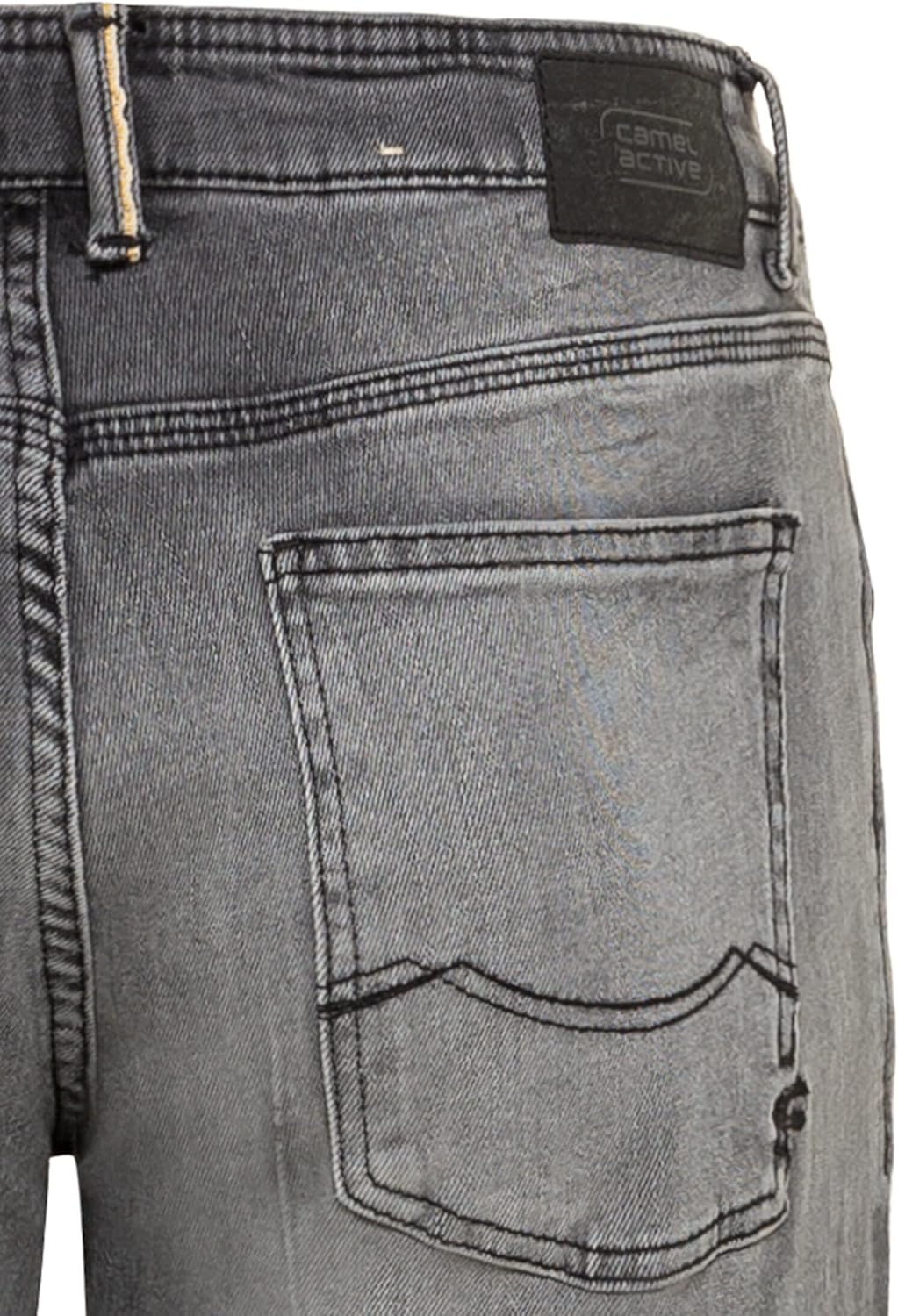camel active Herren Relaxed Fit Jeans Hose Woodstock Jeanshose 33W / 34L Dunkelgrau (Graphite Gray),
