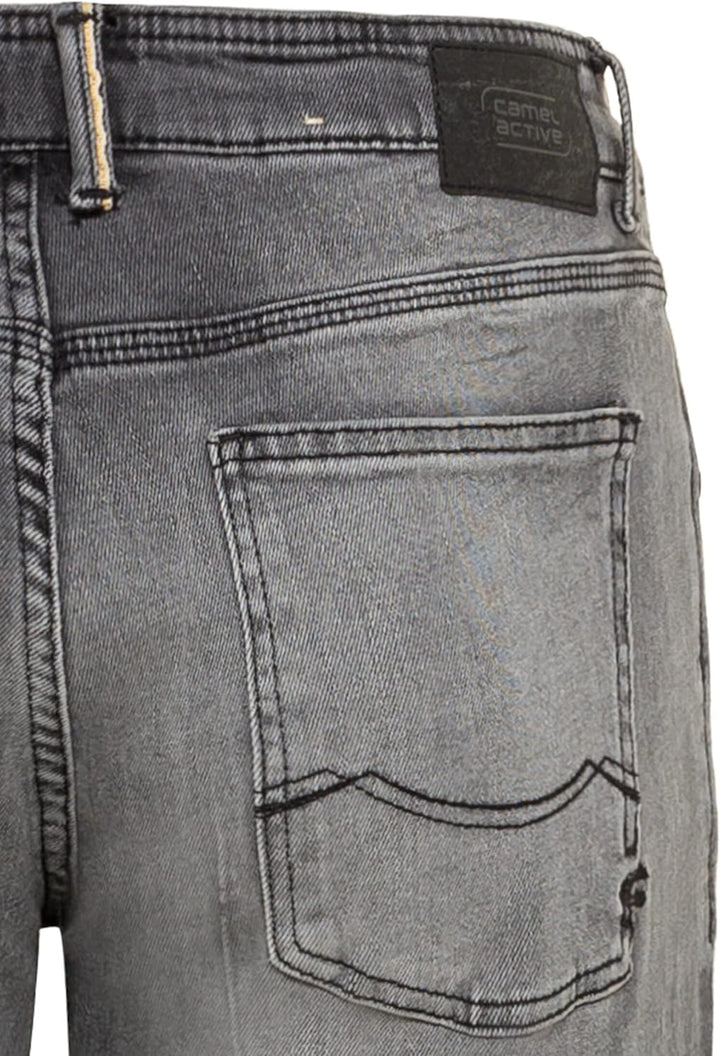 camel active Herren Relaxed Fit Jeans Hose Woodstock Jeanshose 33W / 34L Dunkelgrau (Graphite Gray),