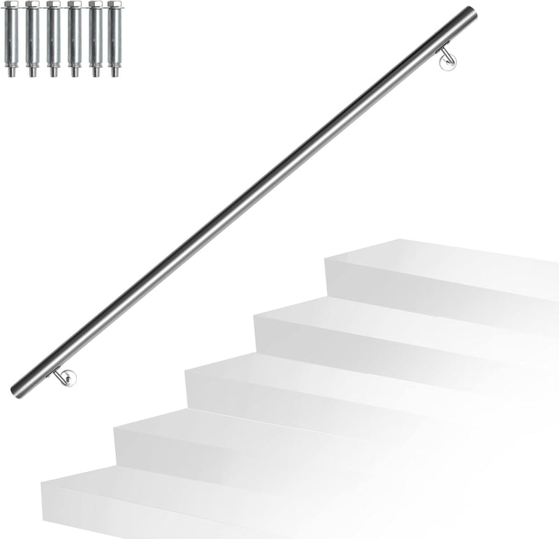 Randaco Edelstahl Handlauf Treppengeländer Geländer Wandhandlauf Wand Treppe inkl. Wandhalterung und