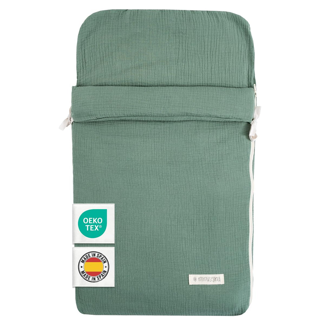 MIMUSELINA Fusssack Babyschale | Ganzjährige Einschlagdecke Winter/Sommer mit Herausnehmbarem Futter