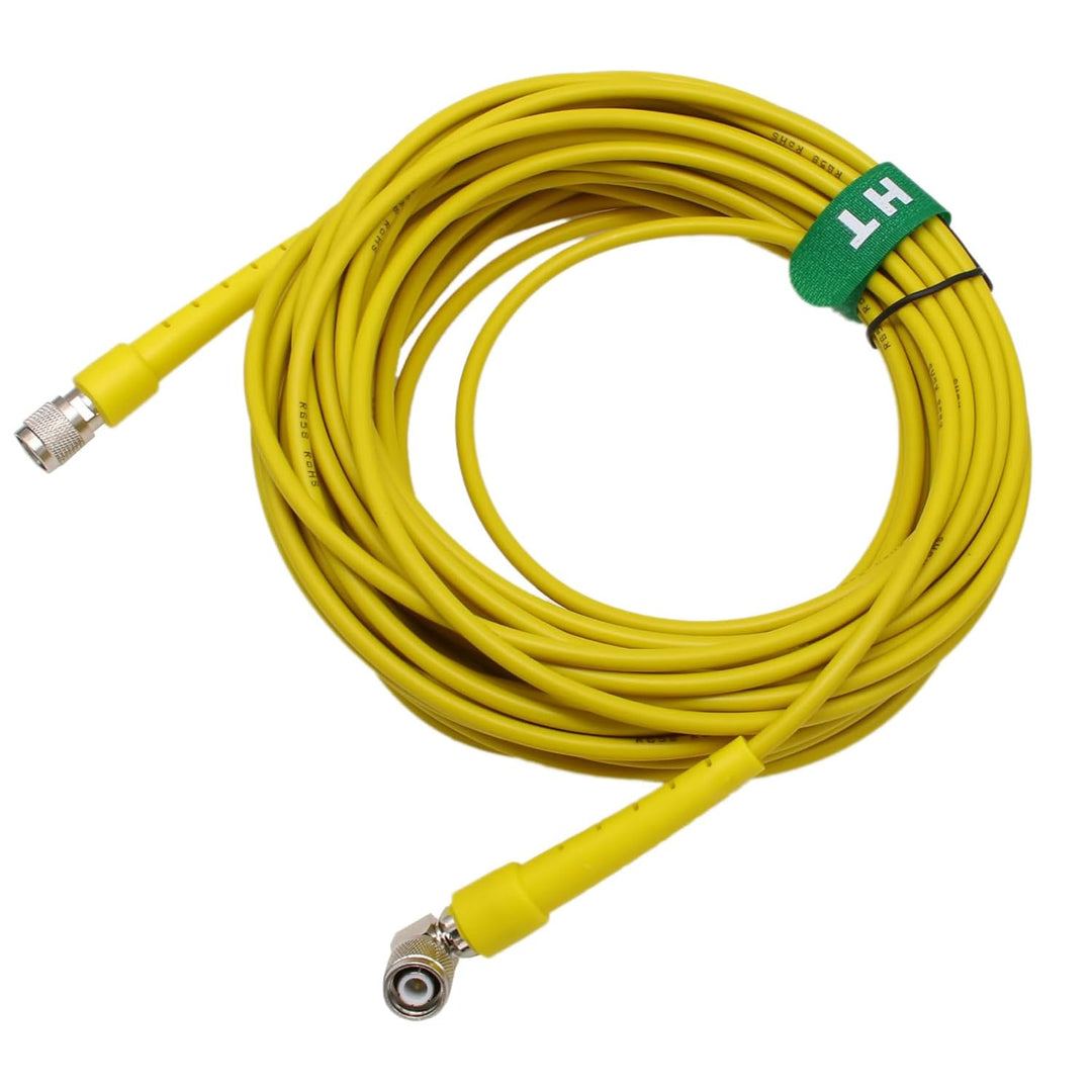 HangTon Gelbes GPS-Antennenkabel TNC-Stecker rechtwinklig RG58 für Trimble Topcon Sokkia Leica Empfä