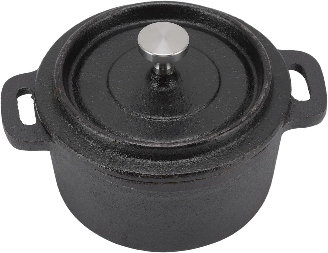 Dutch Oven, antihaftbeschichtete flache Gusseisenpfanne, traditioneller Stil, verdickter, ergonomisc