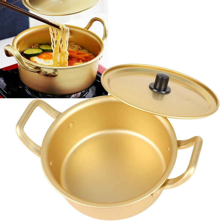 Korean Ramen Noodle Pot aus Gelbem Aluminium, Koreanischer Nudeltopf Ramen Nudeltopf, Aluminiumtopf