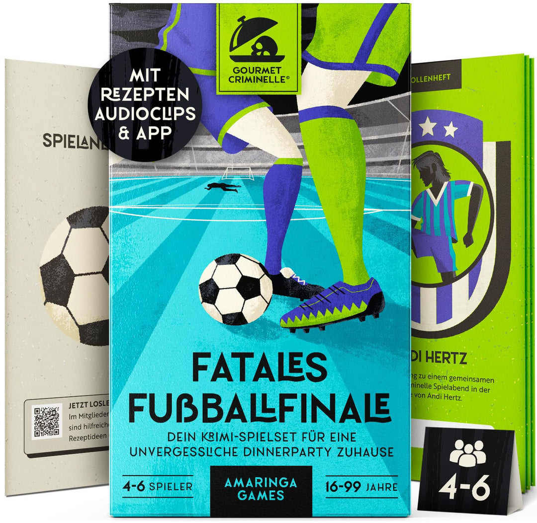 Gourmet Criminelle® Krimidinner für zuhause I 4-6 Personen I Mysteriöser Mordfall Fatales Fussballfi