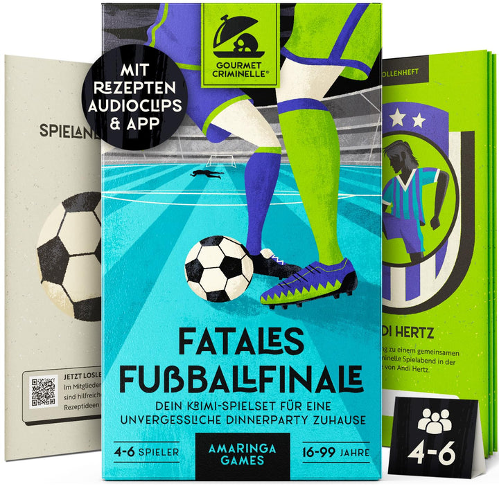 Gourmet Criminelle® Krimidinner für zuhause I 4-6 Personen I Mysteriöser Mordfall Fatales Fussballfi
