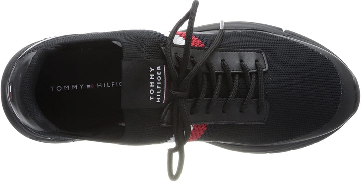 Tommy Hilfiger Herren Premium Lightweight Runner Knit Runner Sneaker 40 EU Schwarz, 40 EU Schwarz